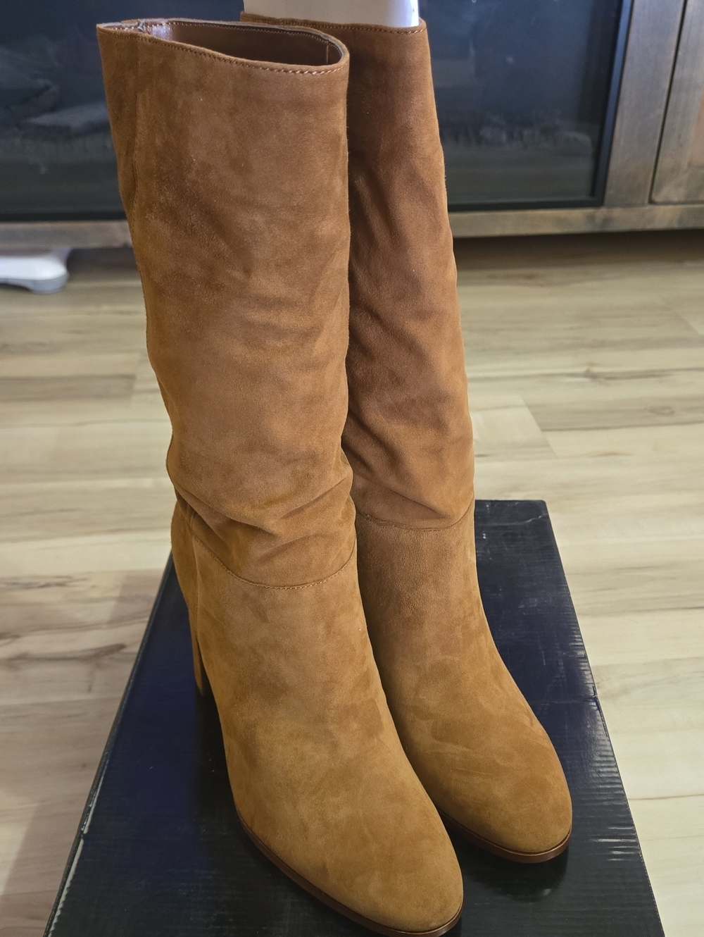 Polo by Ralph Lauren Tall Soft Suede Boots in Tan